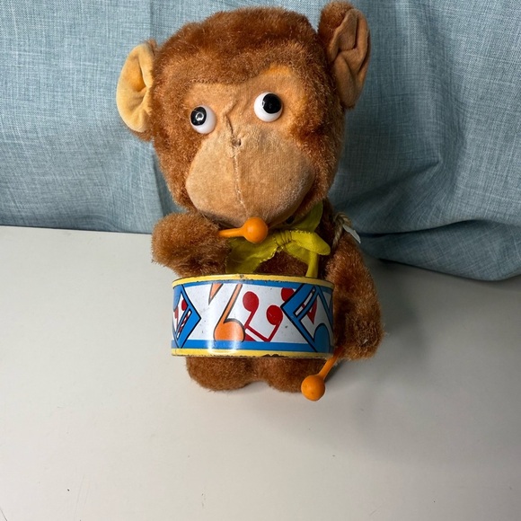 Brown and Yellow Plush Monkey with Drum Accessory - Picture 5 of 5